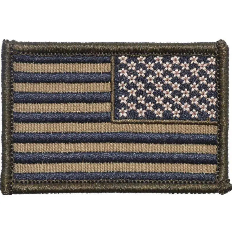 Tactical American flag - 2x3 patch in subdued coyote brown and olive green colors