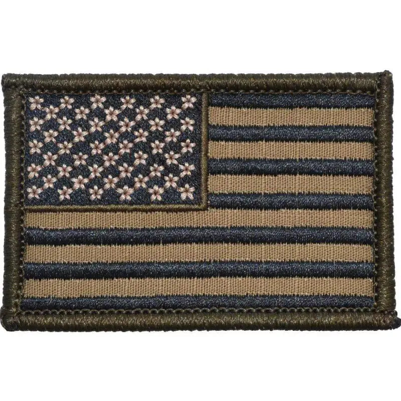 Tactical American flag - 2x3 patch in coyote brown and black colors