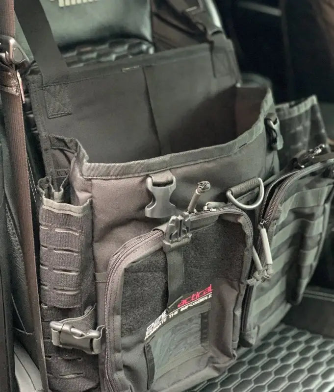 Tactical Harlej Bag with MOLLE webbing and multiple pouches for versatile storage