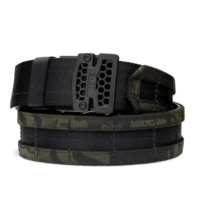 Tactical belt with black buckle and camouflage webbing in B1 Multicam Black Complete Kit