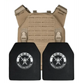 Tactical QRF Plate Carrier with Level III black ballistic plates and Legacy logos