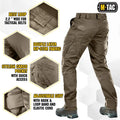 Brown M-Tac Tactical Pants Aggressor Gen.II Flex with reinforced features and adjustable cuffs