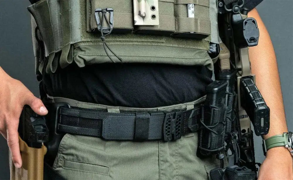 Tactical duty belt with holster mounts and pouches from B1 Multicam Black Complete Kit