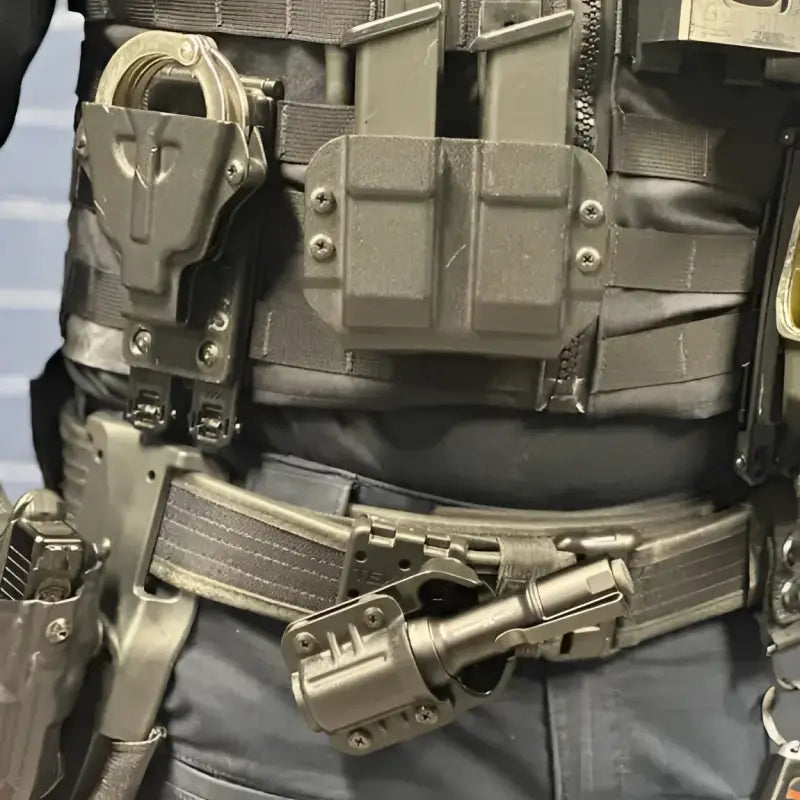 Tactical gear setup with Cloud Defensive MCH Duty Flashlight Carrier for MCH Duty flashlight