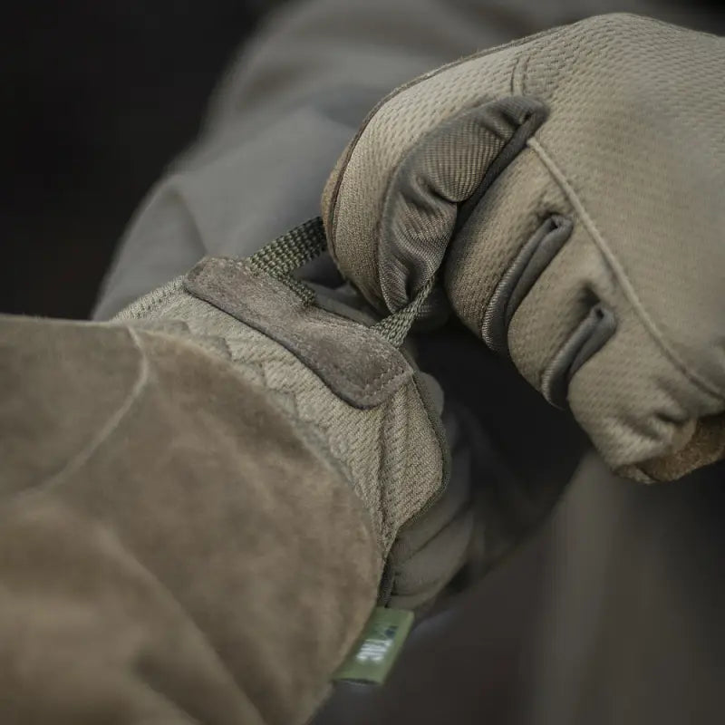 M-Tac Gloves Scout in tan with reinforced knuckle protection for tactical use