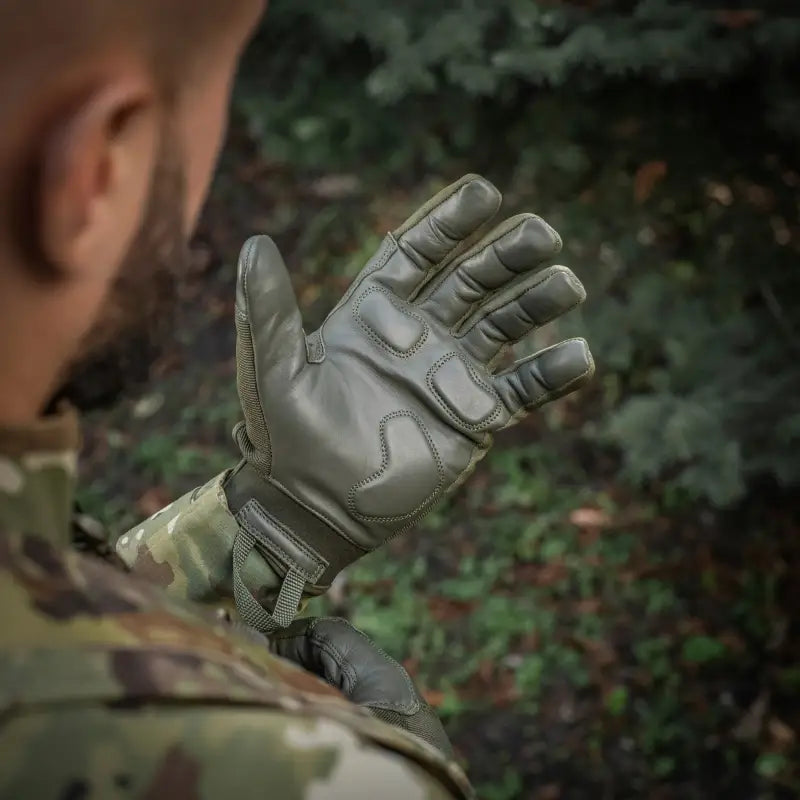 Olive drab Tactical Military Glove from M-Tac Gloves Police Gen.2 for law enforcement use