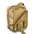 Tactical Scherber Premium IFAK MOLLE Pouch in tan/camouflage with webbing attachments