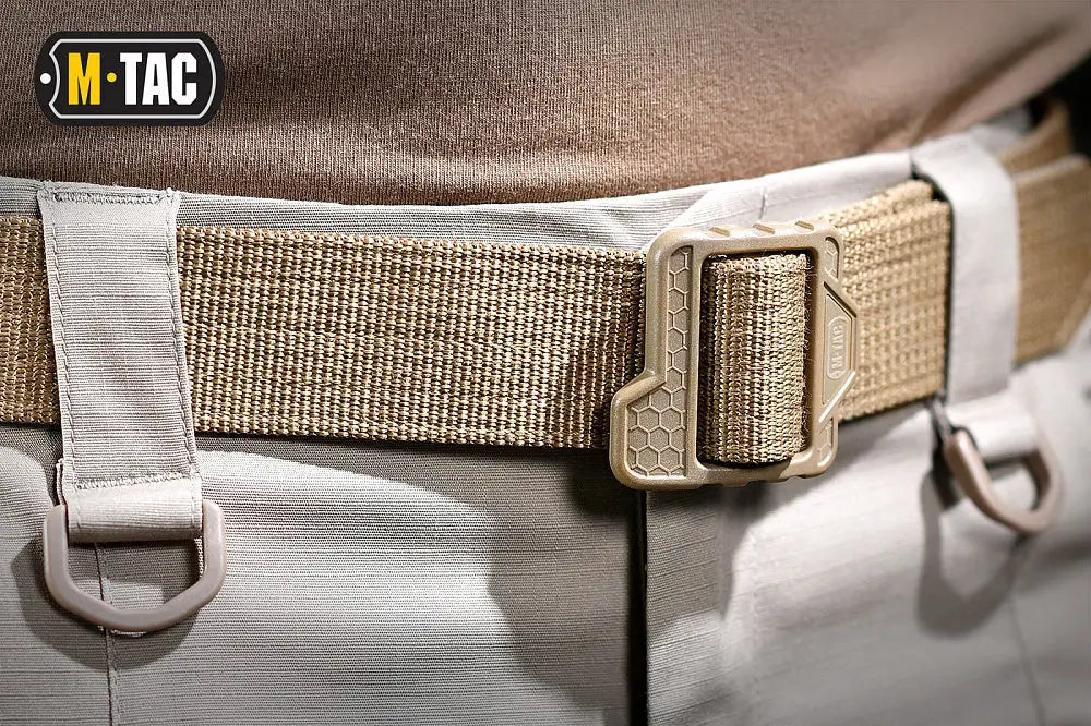 Tactical Nylon Belt with Metal Buckle and Loops - M-Tac Double Duty Tactical Belt Hex