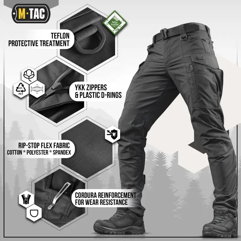 M-Tac Tactical Pants Conquistador Gen I Flex with reinforced fabric and features