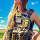Tactical plate carrier with magazine pouches and hook-and-loop patch, large size body armor