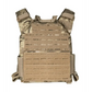 QRF Low Visibility Minimalist Plate Carrier in desert tan with MOLLE webbing and Velcro patch