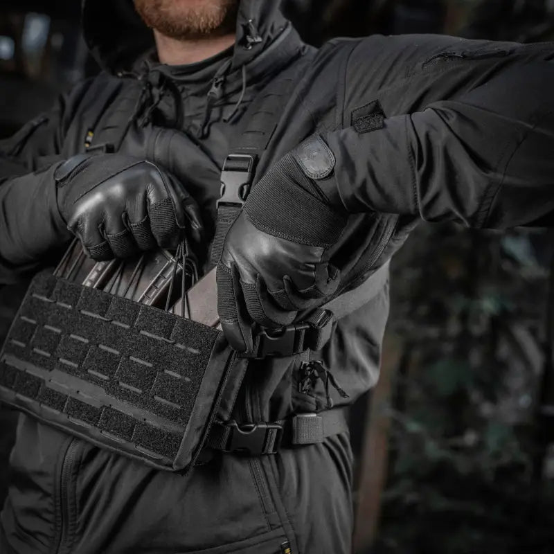 Tactical Plate Carrier Vest with Modular Attachments and Protective Padding for M-Tac Gloves Police