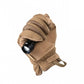 Tactical tan glove holding black flashlight, M-Tac Gloves Scout for durability and grip