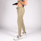 Tan athletic traveler joggers with concealed carry carrier retention waistband for active comfort