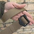 Tan tactical belt hex with black plastic buckle for M-Tac Double Duty use