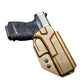 Tan holster with black pistol for Non-Light Bearing Multimount with suppressor height sights