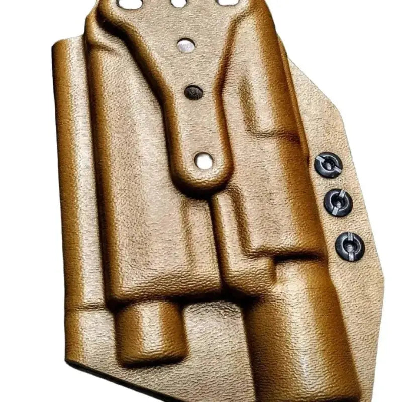 Tan Kydex Multimount Holster X300-U with mounting holes for suppressor height sights