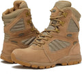 Tan-colored military tactical boots for police and first responders, waterproof comfort