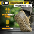 Tan tactical sneaker with two-component sole for summer sport activities