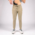 Tan drawstring joggers with Carrier Retention Waistband for Traveler Joggers and concealed carry