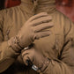 Tan leather winter glove with elastic wrist closure from M-Tac Gloves Soft Shell Thinsulate