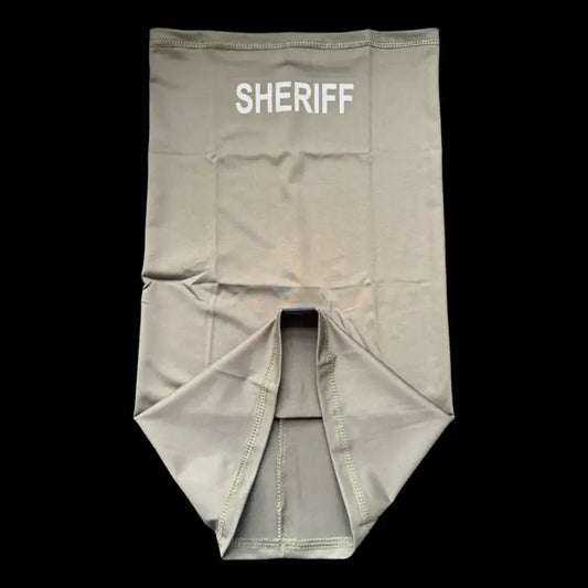 Tan sheriff neck gaiter for police and first responders, firefighter and sheriff gear