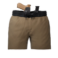 Tan Carrier Training Shorts Mk.II with concealed carry gun waistband for training