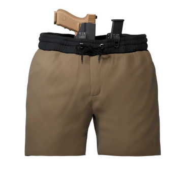 Tan Carrier Training Shorts Mk.II with concealed carry gun waistband for training