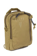 Tan tactical Avenger Concealment Gun Pack with ELITE branding and multiple compartments