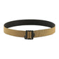 Tan M-Tac Double Sided Lite Tactical Belt with black plastic buckle for versatile usage