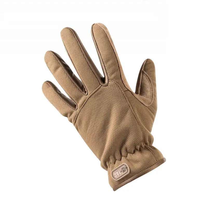 Tan M-Tac Gloves Scout Tactical feature elastic wrist closure and genuine leather design