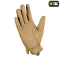 Tan synthetic leather M-TAC Gloves Scout Tactical Mk.2 with branding in corner