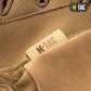 Tan M-Tac Gloves Scout Tactical featuring a branded label and genuine leather design