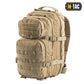 Tan M-Tac Assault Pack featuring MOLLE webbing and two large main zippered compartments