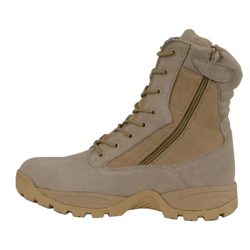 Tan Milwaukee Leather Desert Sand 9-Inch Leather Swat Style-Tactical Combat Boot