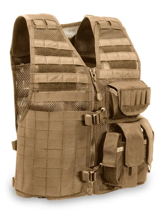 Tan MVP Ammo Adapt Tactical Vest with MOLLE webbing and interchangeable panels