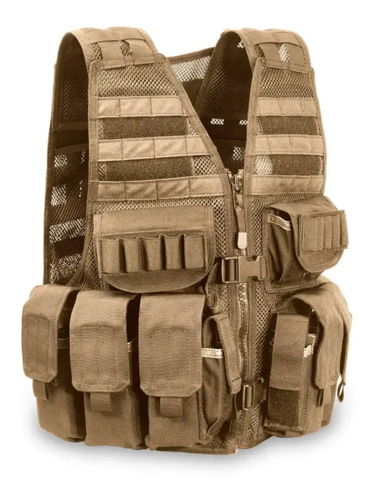 Tan MVP Payload Tactical Vest with MOLLE webbing and interchangeable panels