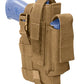 Tan tactical MOLLE holster with adjustable straps for elite tactical belt and 5’’ large frame