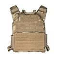 Tan QRF Plate Carrier Full Package featuring Level III body armor and MOLLE webbing