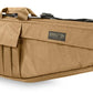 Tan Assault Systems Tactical Rifle Case with multiple compartments and carrying straps