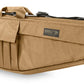 Tan Assault Systems Tactical Rifle Case with multiple storage compartments and handles