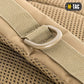 Tan tactical D-ring strap with mesh on M-Tac Assault Pack featuring large compartments