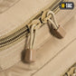 Tan zipper pulls on M-Tac Assault Pack with two large main zippered compartments