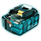 Teal Makita BL1850B 18V LXT® Lithium-Ion 5.0Ah Battery with internal cells visible