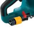 Teal Makita GEC01PL4 80V power tool with yellow and black chuck attachment, XGT® Brushless