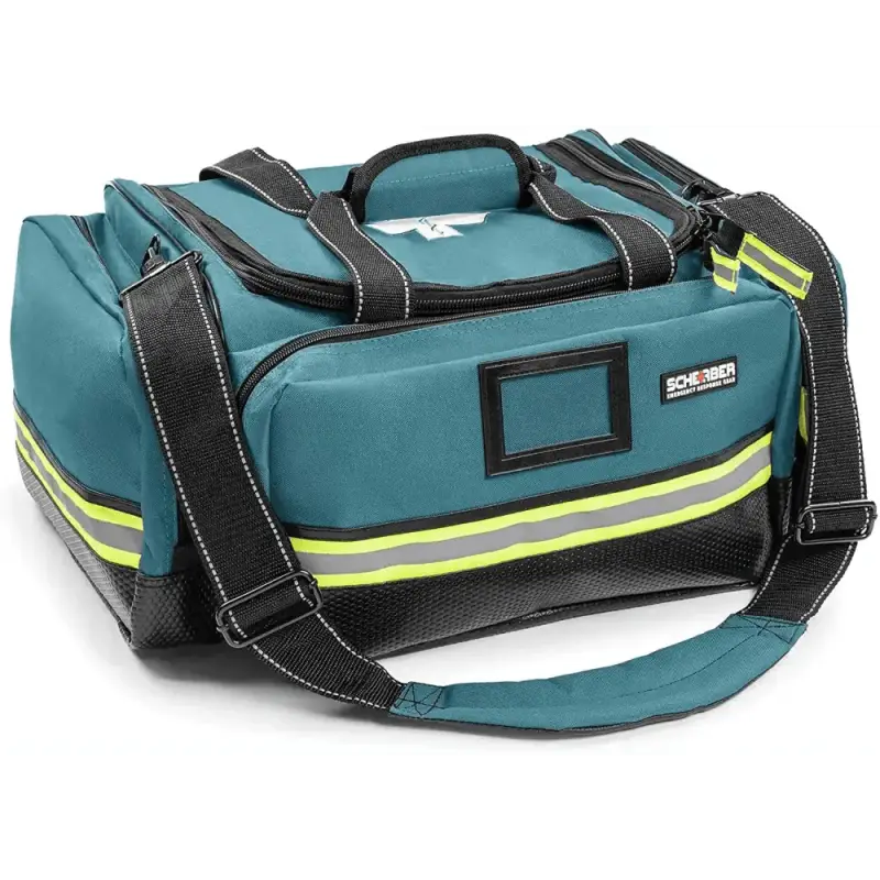 Teal Scherber Premium First Responder Trauma Kit - Fully Stocked with reflective stripes