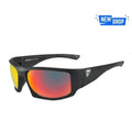 Black sports sunglasses with red mirrored lenses from Ten-8 Crimson for first responders