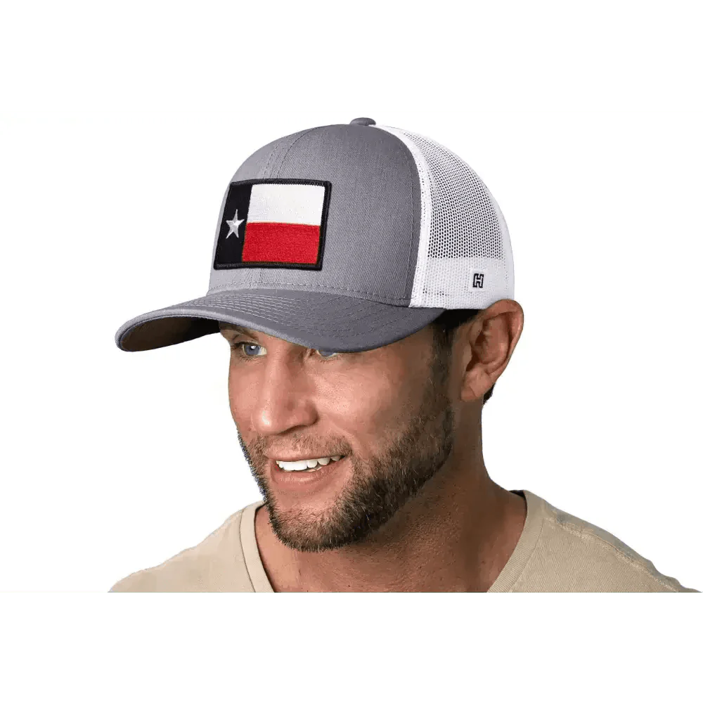 Chief Miller Trucker Hat Texas Flag Trucker Hat  |  Gray White TX Snapback Apparel