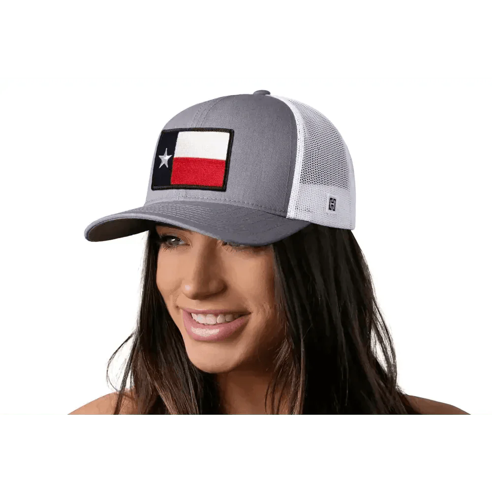 Chief Miller Trucker Hat Texas Flag Trucker Hat  |  Gray White TX Snapback Apparel