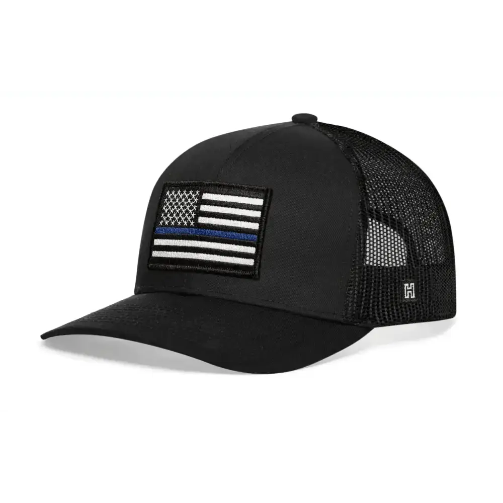 Chief Miller Trucker Hat Thin Blue Line Trucker Hat  |  Black Police Snapback Apparel